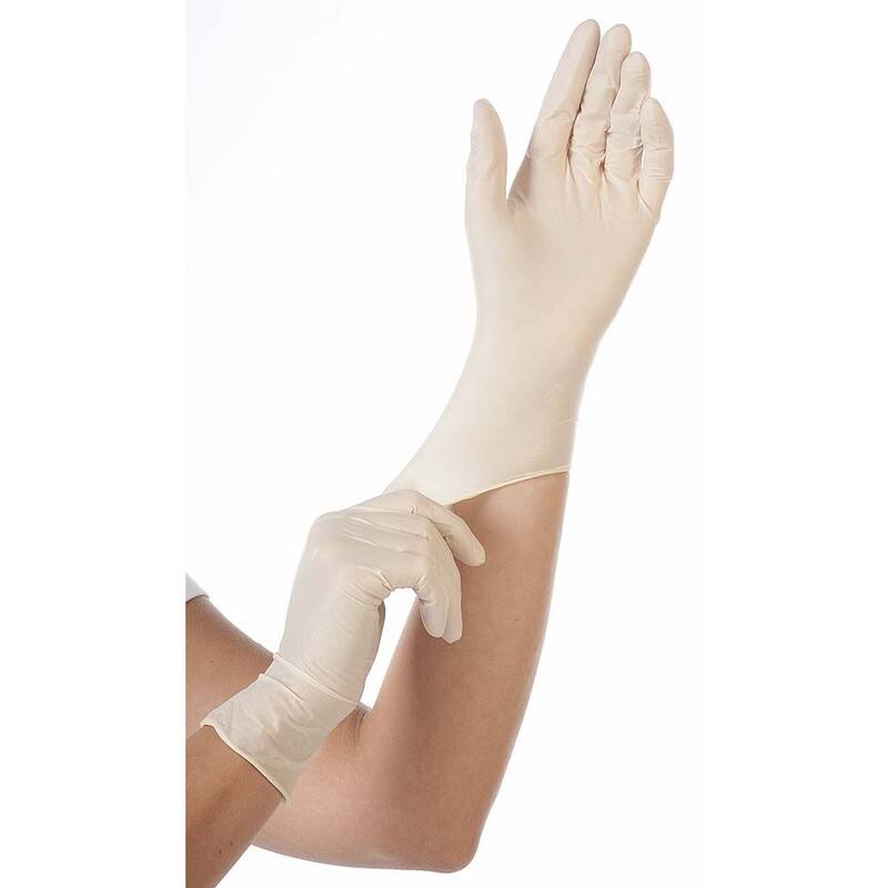Latexhandske Grip Light M hvid pudderfri 100stk/pak