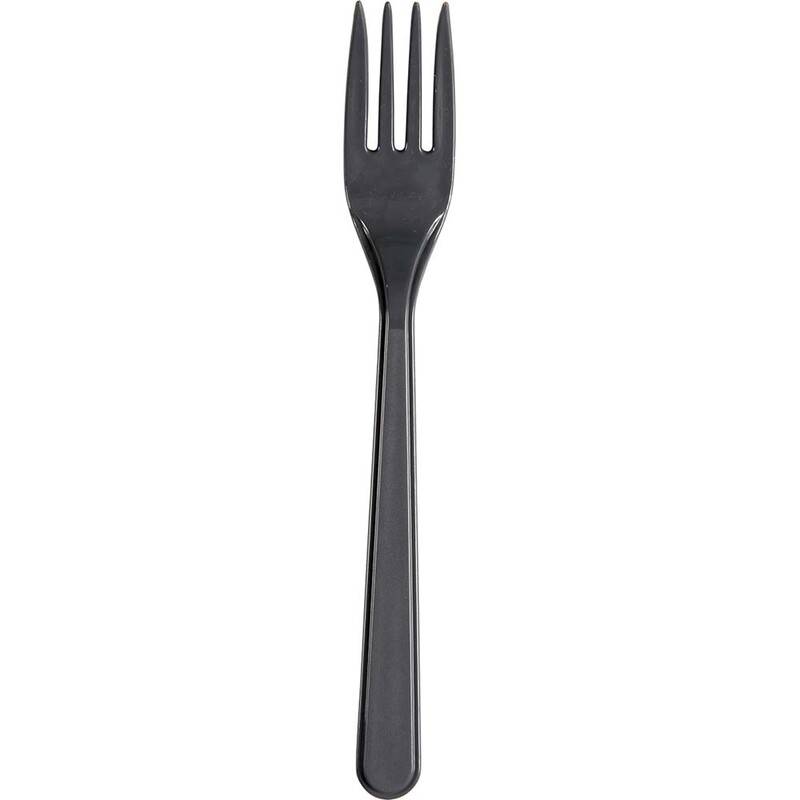 Gaffel plastik flergangs 17,8cm PP koksgr&aring; 50stk/pak
