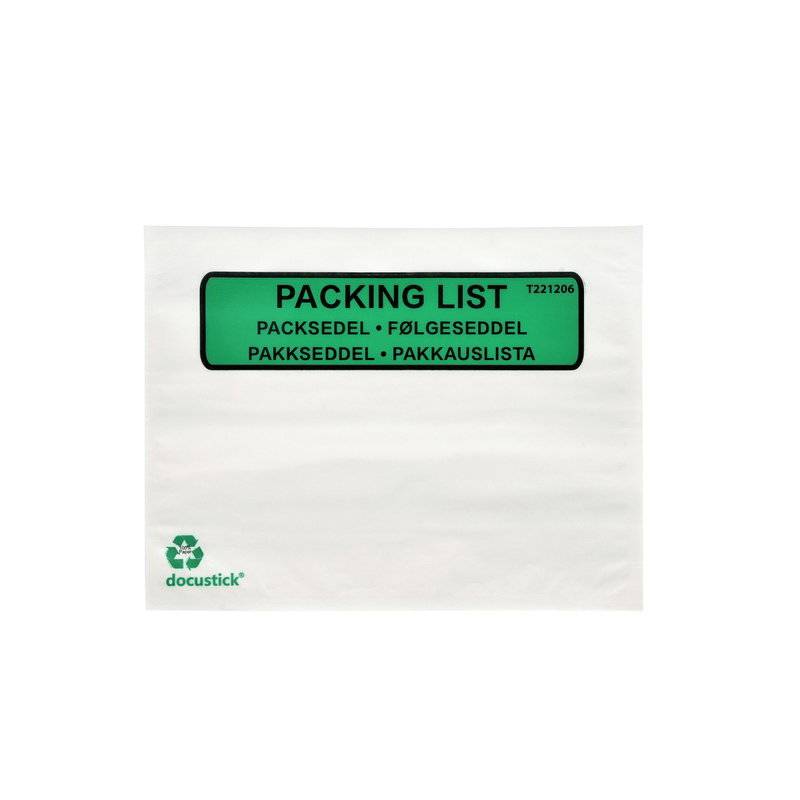 F&oslash;lgeseddellomme i papir C6 m/tryk 175x135mm 1000stk/kar Papir22/Papir