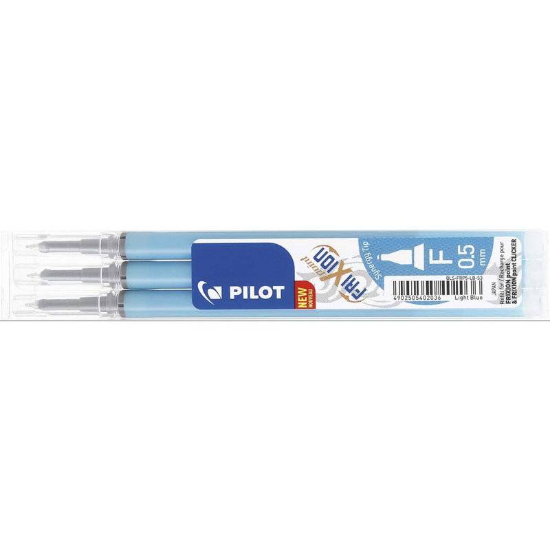 Refill Pilot 3-pack FriXion Point Lysebl&aring; 0,5mm 3-pack