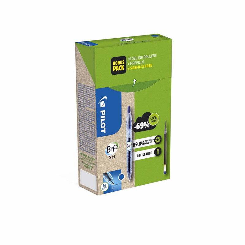 Gelpen Pilot B2P Green Pack bl&aring; 10stk + 10refills