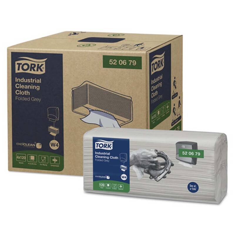 Aft&oslash;rringsklud Tork Industri W4 gr&aring; 41,5x35,5cm 4x120ark/kar