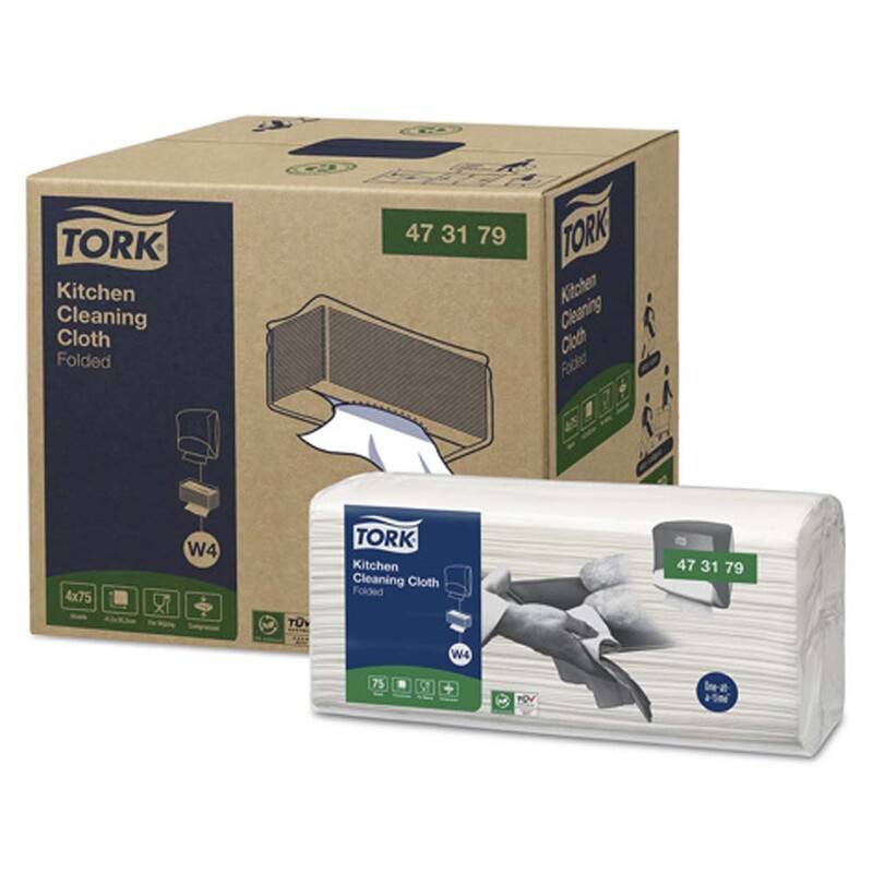Aft&oslash;rringsklud Tork K&oslash;kken W4 nonwoven Top-Pak 41,5x35,5cm 4x75ark/kar