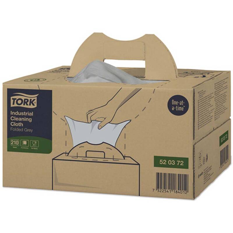 Aft&oslash;rringsklud Tork Industri W7 Handy Box gr&aring; 41,5x35,5cm 210ark/kar