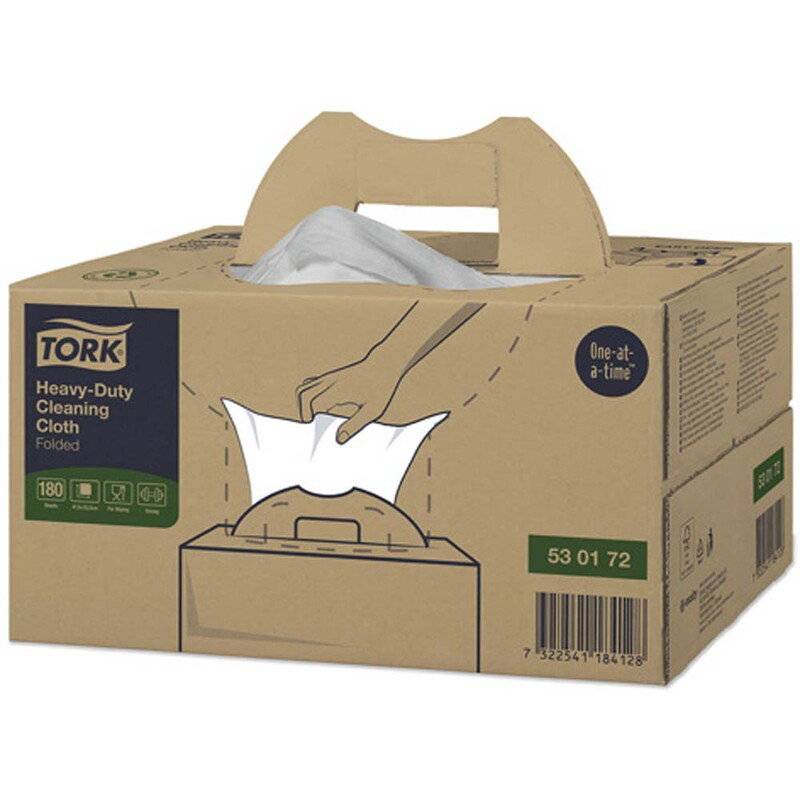 Aft&oslash;rringsklud Tork Kraftig W7 Handy Box hvid 41,5x35,5cm 180ark/kar
