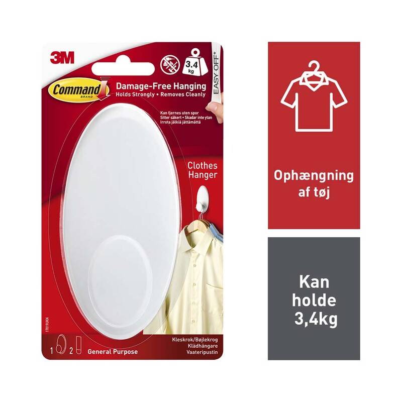 T&oslash;jb&oslash;jle Command hvid 17019 3M Command kasse a 4 pakker
