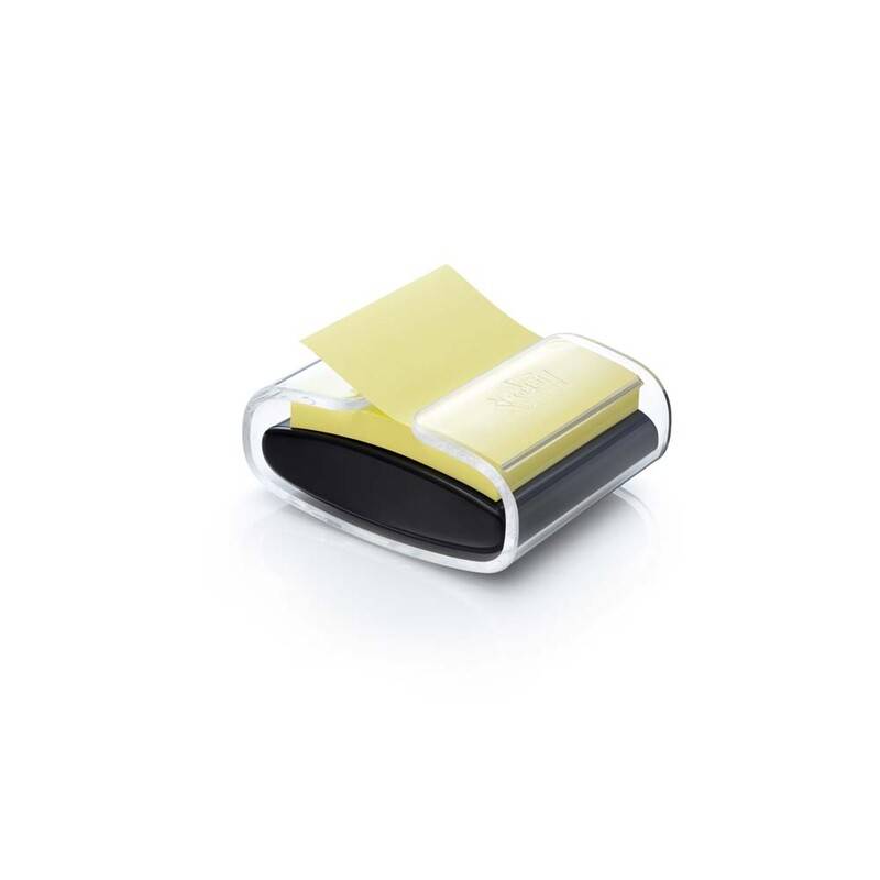 Dispenser Post-it PRO sort inkl. 1 blok Z-notes Canary gul