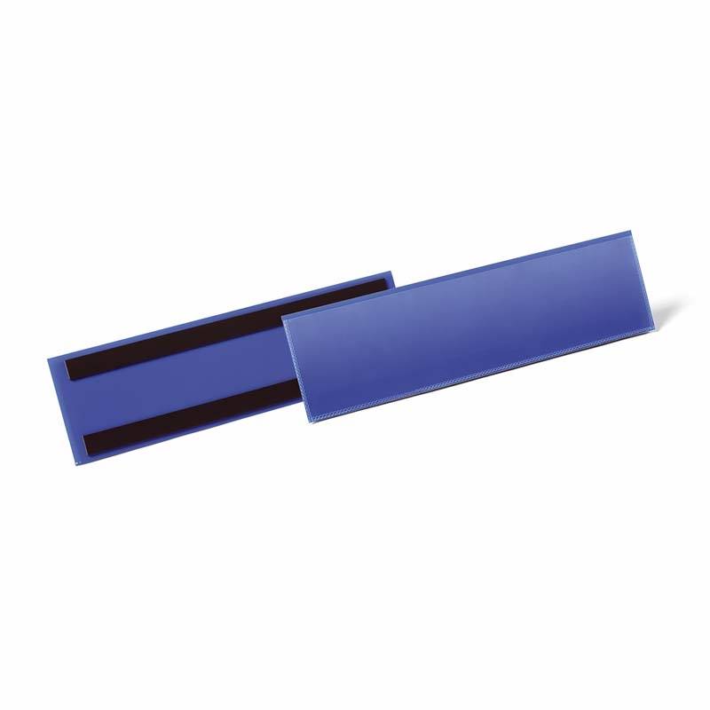 Lagerlomme/etiketholder m/magnet 297x74mm m&oslash;rkbl&aring;