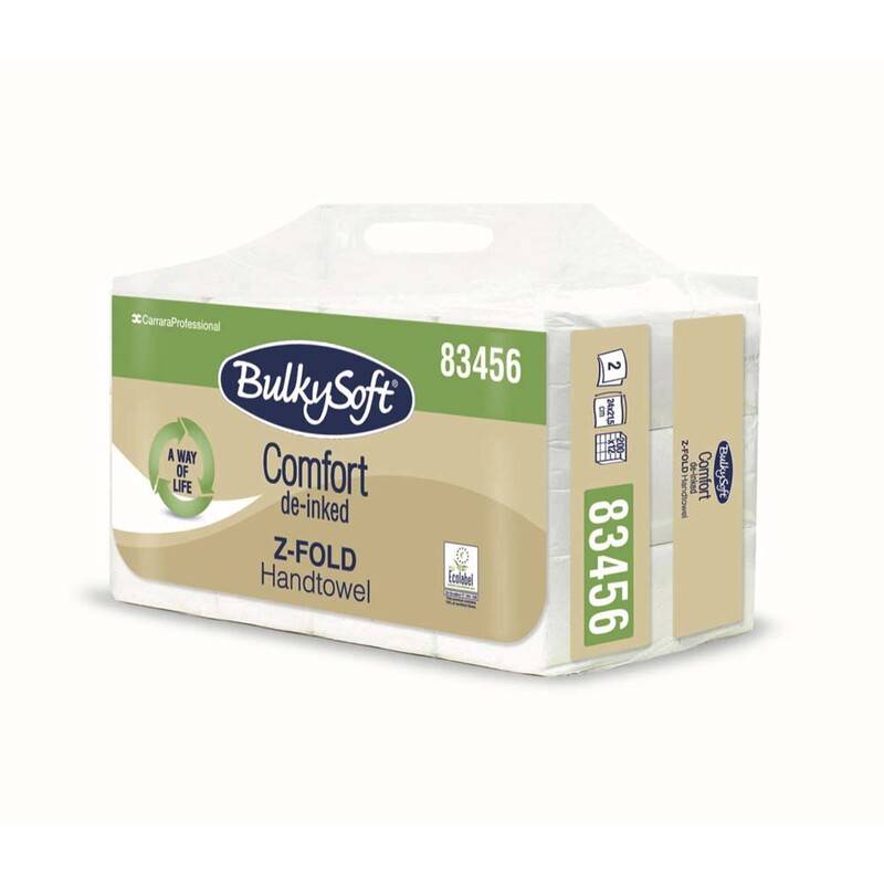 Papirh&aring;ndkl&aelig;der Bulky Soft Comfort 2-lags hvid 24cm 2400stk/kar