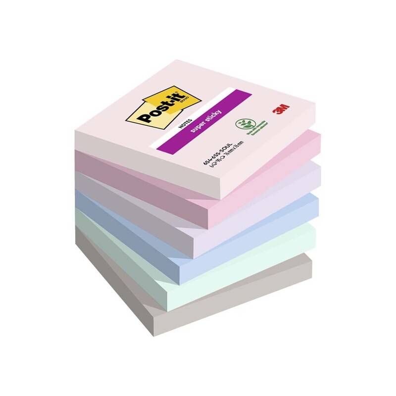 Post-it blok Super Sticky ass. 76x76mm 6blk/pak Soulful Colour