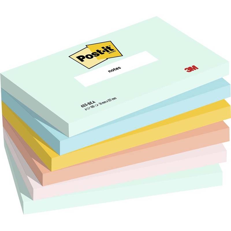 Post-it Super Sticky Notes 76mmx127mm 100ark/blk 6blk/pak Beachside fa