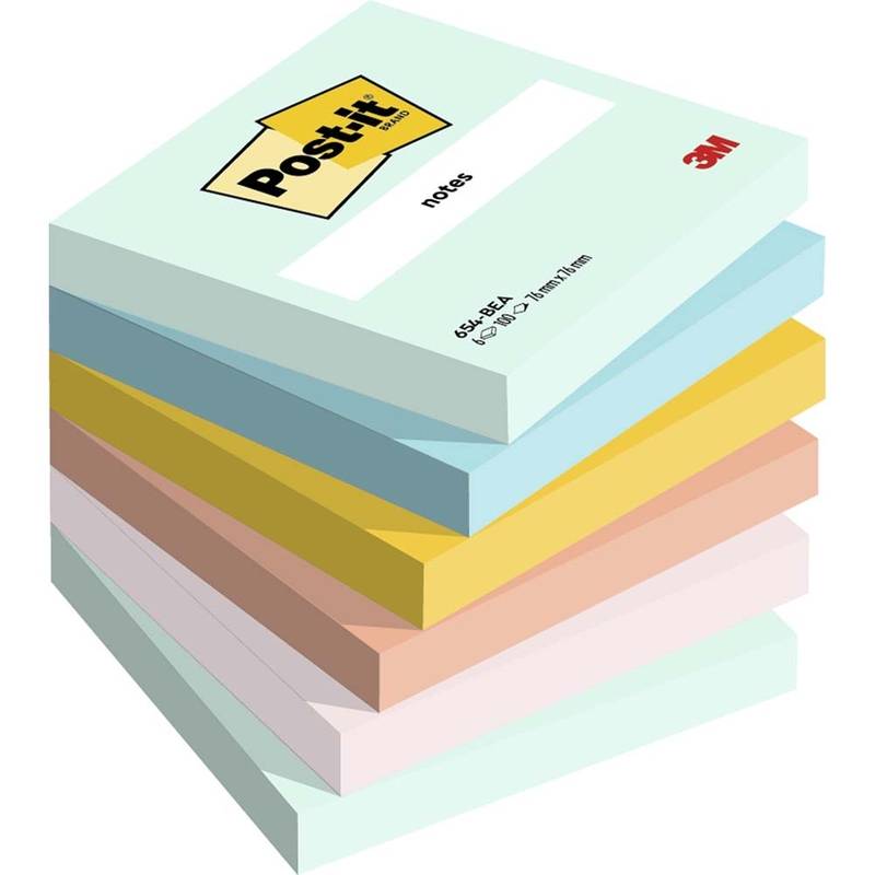 Post-it Super Sticky Notes 76mmx76mm 100ark/blk 6blk/pak Beachside far