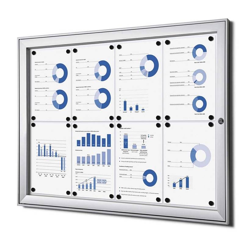 Udh&aelig;ngsskab TWIN Whiteboard 8 x A4 m/overd&aelig;kning