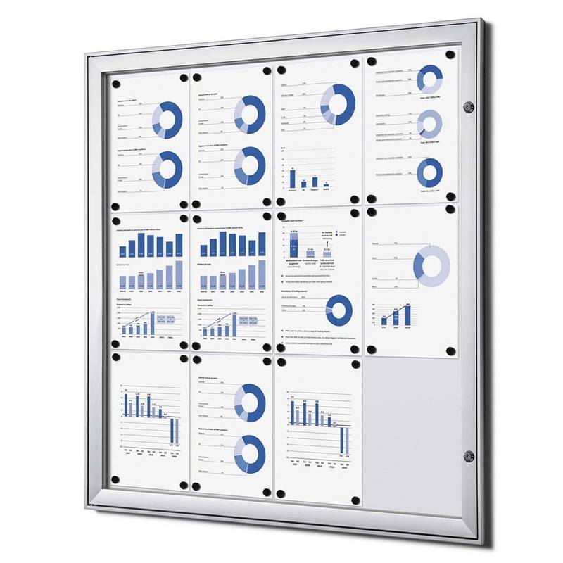 Udh&aelig;ngsskab TWIN Whiteboard 12 x A4 m/overd&aelig;kning