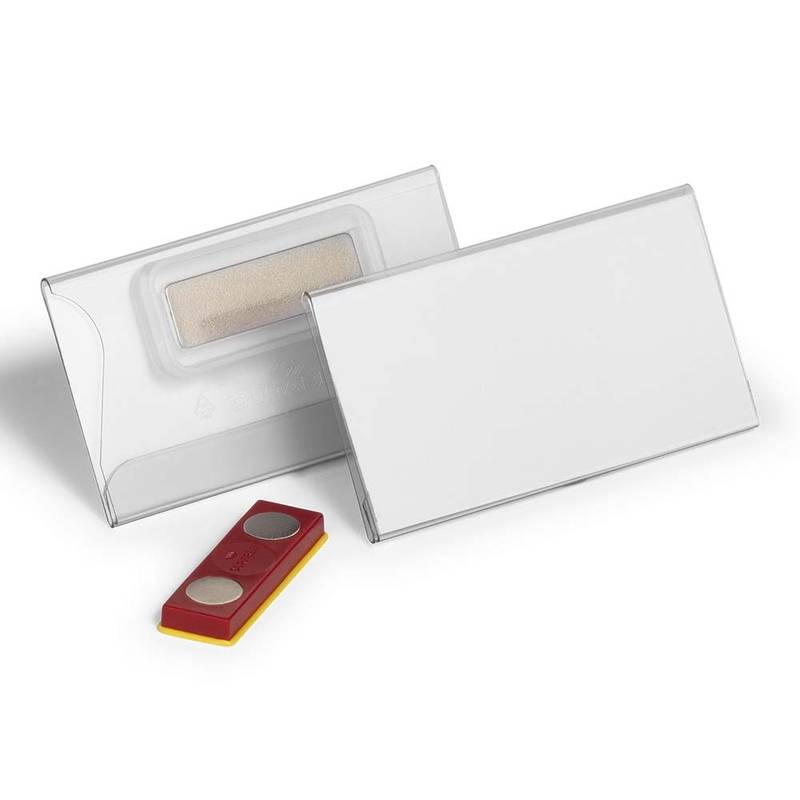 Navneskilt 40x75mm m/magnet Place & hold 25stk/pak