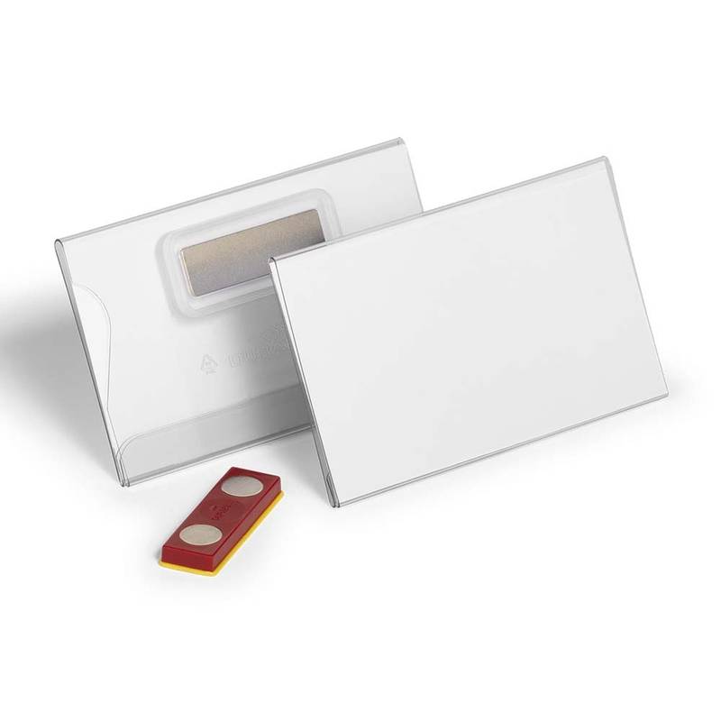 Navneskilt 54x90mm m/magnet Place & hold 25stk/pak
