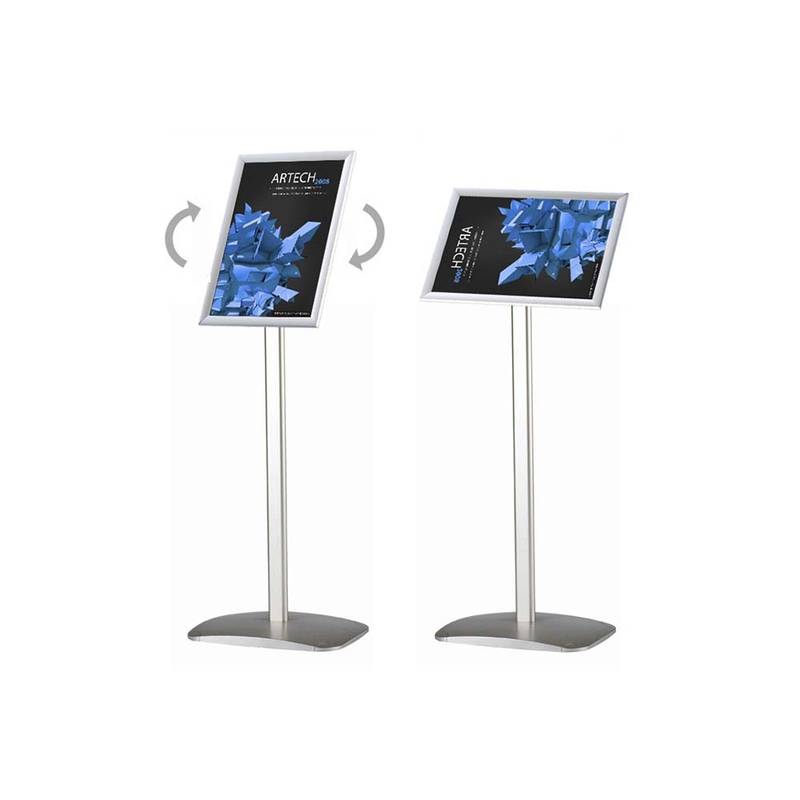 Infostand TWIN MENU A3 Brochure holder Twinco aluminium/gr&aring;