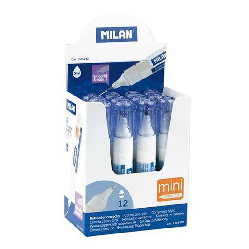 Korrektionspen Milan 5 ml. med metalspids Box m/12 stk