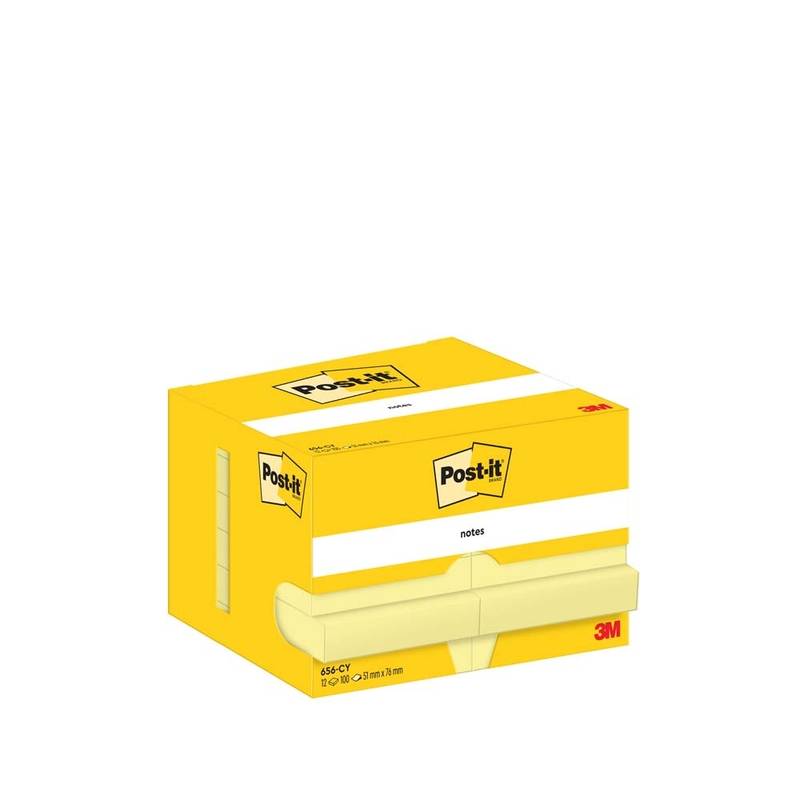 Post-it blok 100\% PEFC Canarygul 76x51mm 12blk/pak