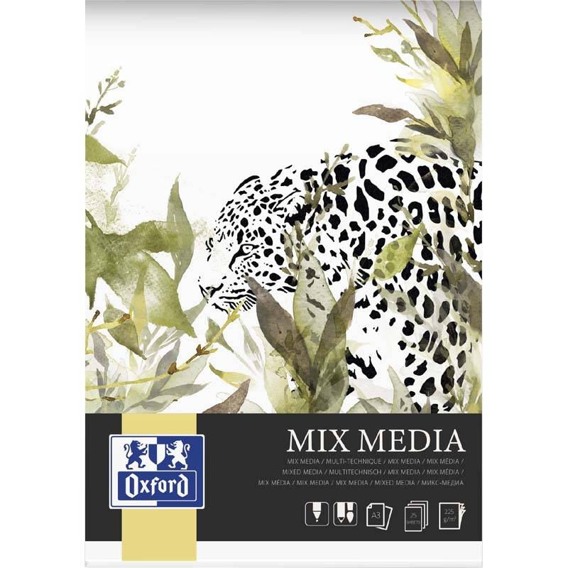 Mixed Media-kunstblok Oxford A3 25ark 225g limet