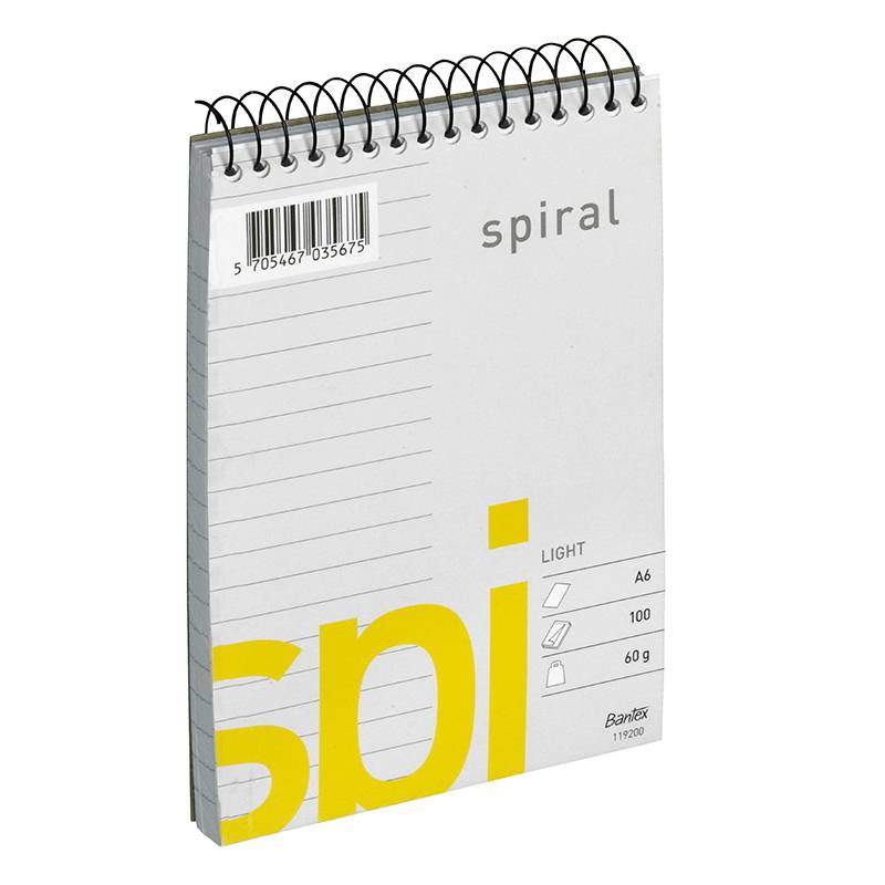 Spiralblok Bantex Light Spi A6 linieret
