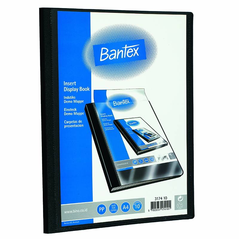 Demonstrationsmappe Bantex A4 sort m/10 lommer
