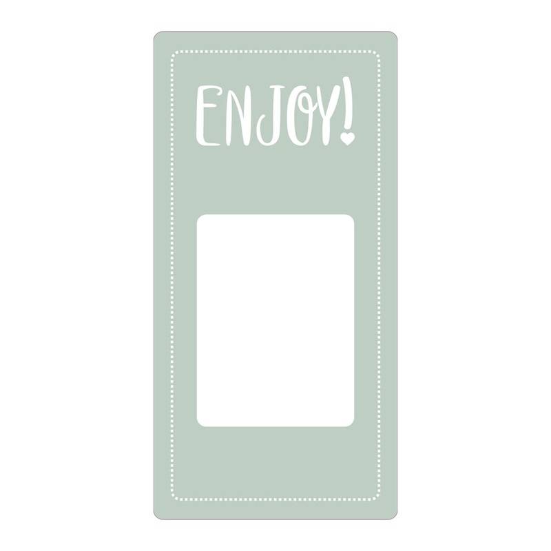 Forseglingsetiket MetoClosure Enjoy! 50x100mm gr&oslash;n 500stk/rul