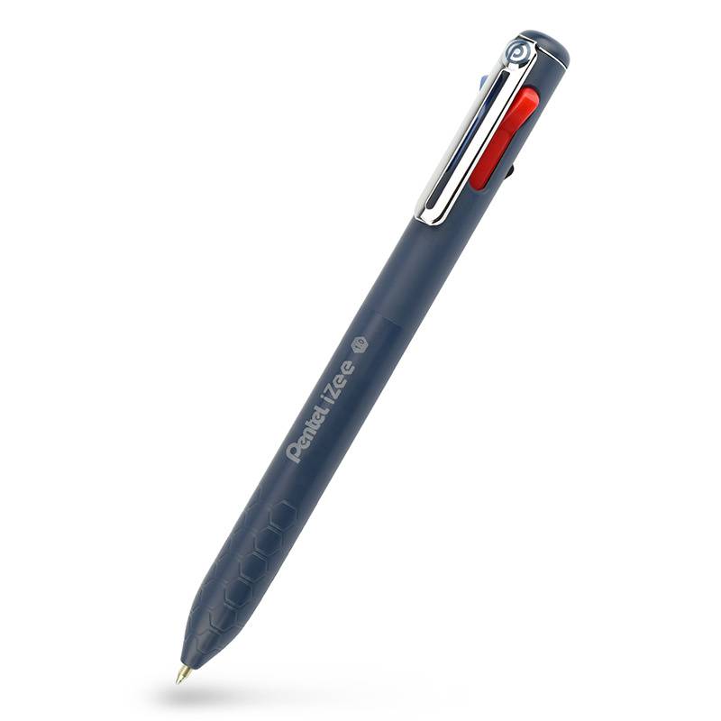 Kuglepen Pentel BXC470DC IZEE sort/r&oslash;d/gr&oslash;n/bl&aring; 1mm m/metal clip