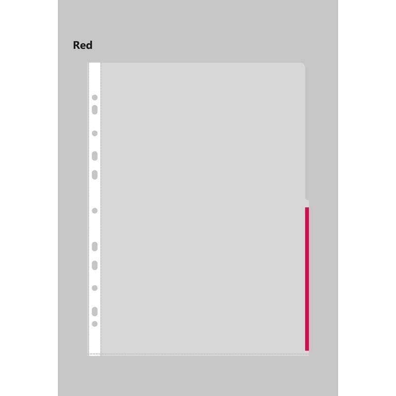 Signallomme A4 PP 105 micron r&oslash;d 100stk/pak