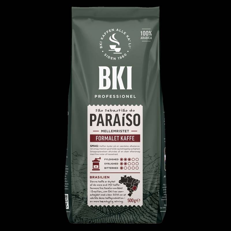 Kaffe BKI Paraiso 500g/ps Kaffe formalet pose a 500gr