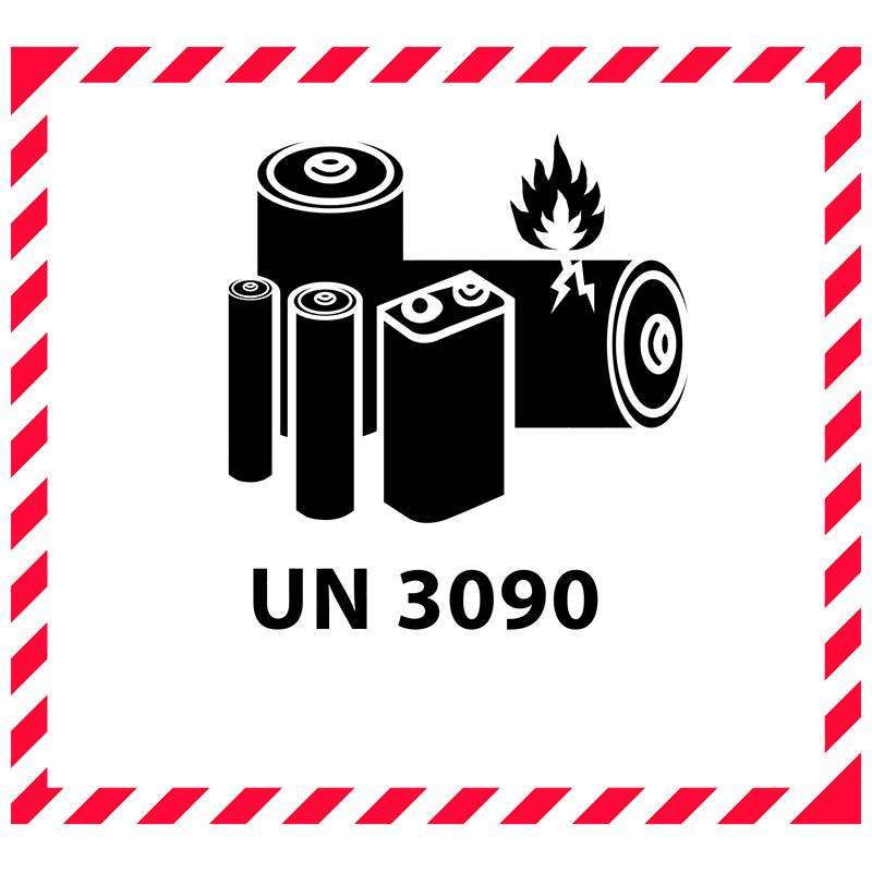 Fareetiket UN3090 120x110mm ADR 250stk/rul