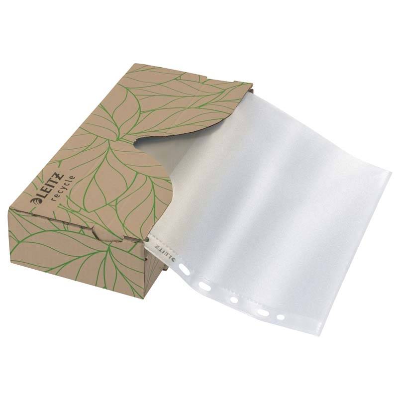 Lomme Recycle 70my A4 pr&aelig;g 40stk/&aelig;sk Plastlomme Leitz transparent