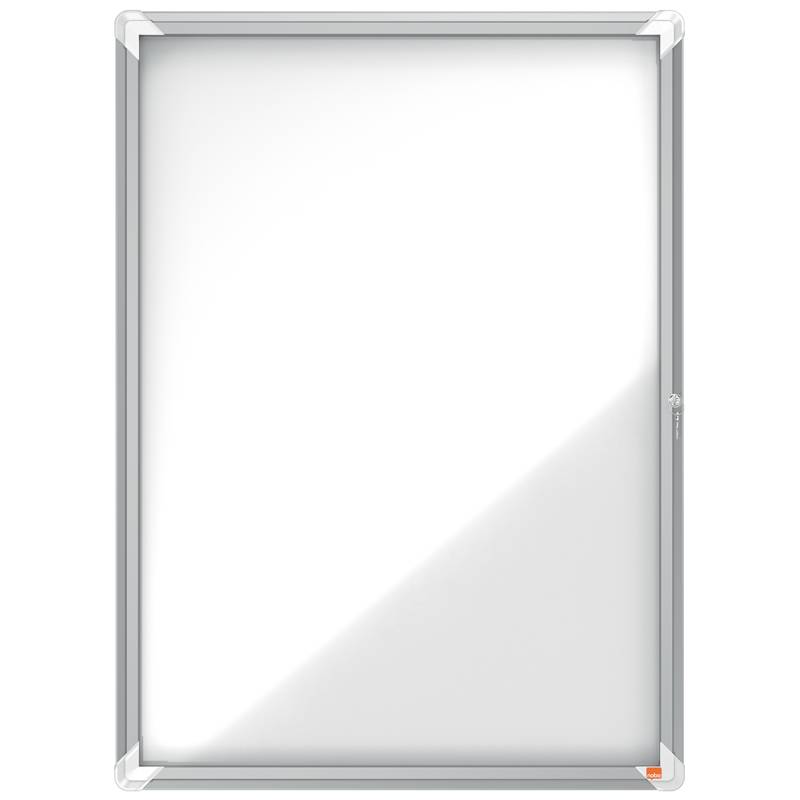 Opslagsskab glas indend&oslash;r Nobo 9xA4 hvid