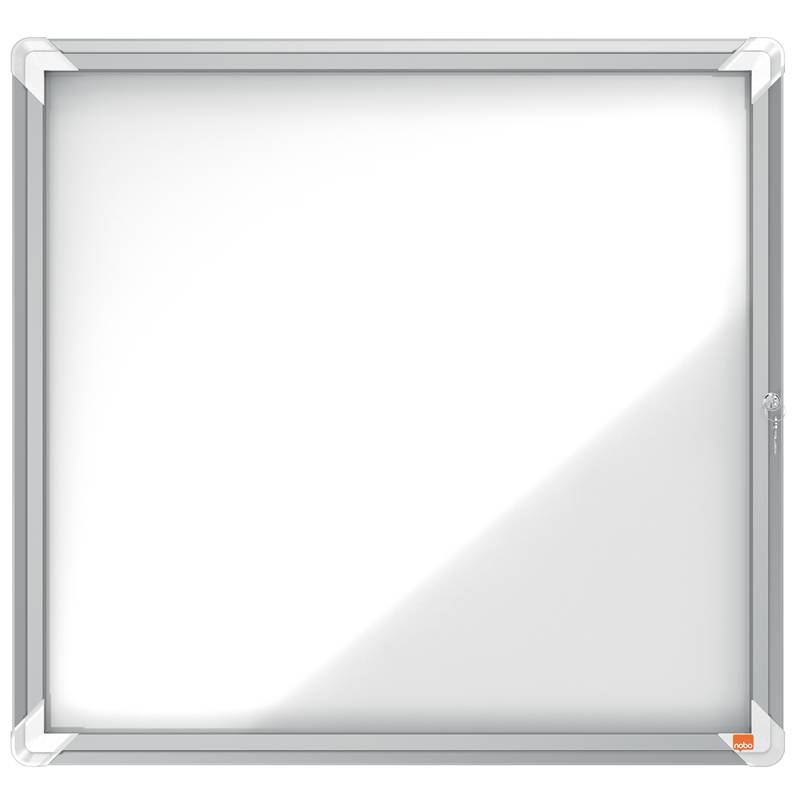 Opslagsskab glas udend&oslash;rs Nobo 6xA4 hvid