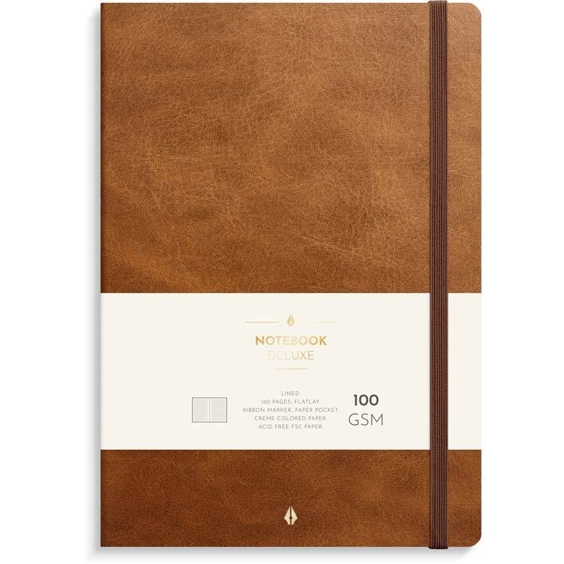 Notebook Deluxe B5 brun Notesbog Mayland Deluxe 176x250mm 100g/m2