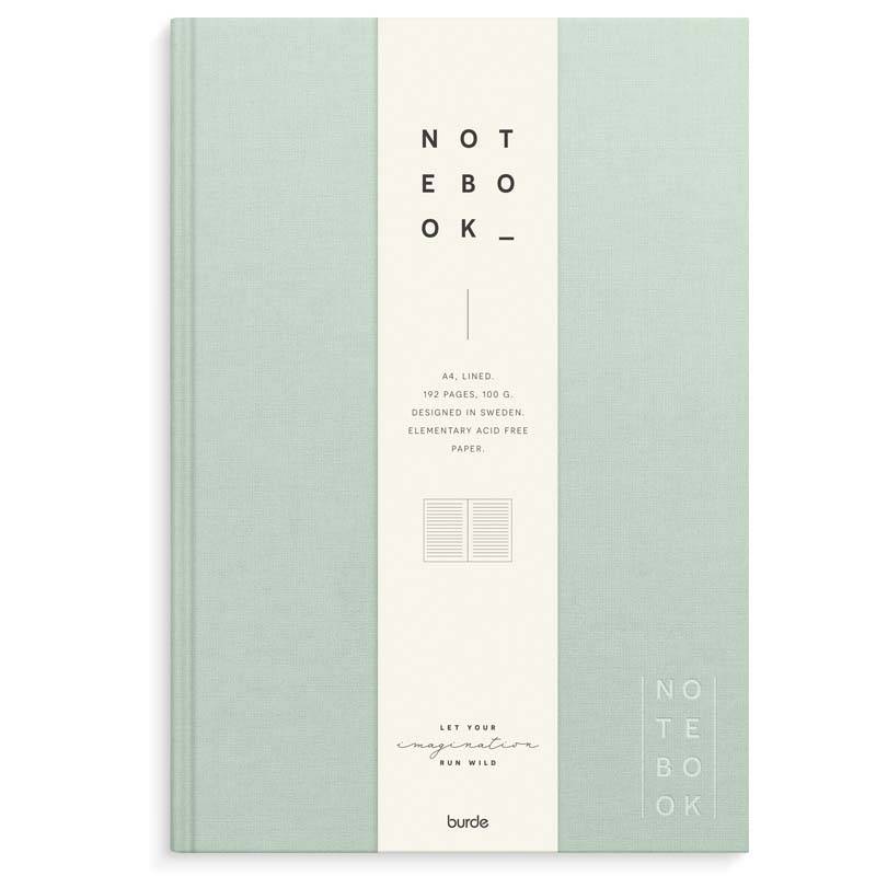 Notebook Textile A4 gr&oslash;n lined Notesbog Mayland Deluxe 210 x297mm