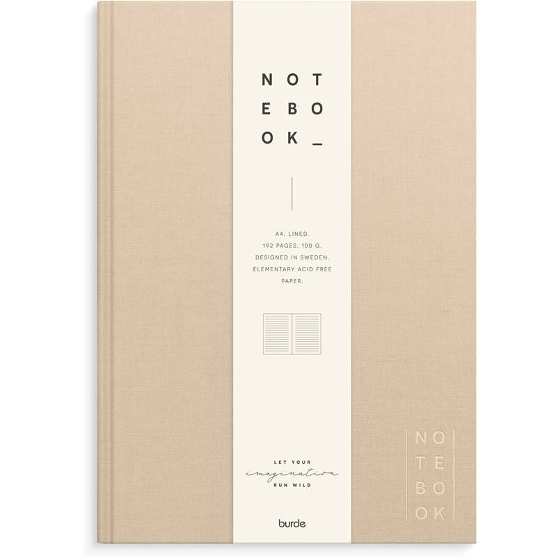 Notebook Textile A4 beige lined Notesbog Mayland Deluxe 210 x297mm