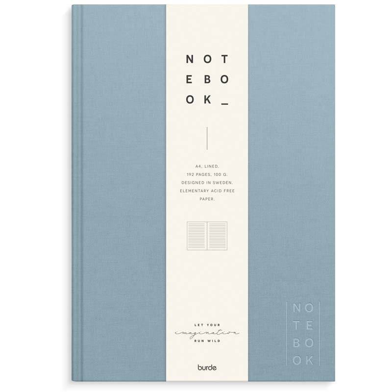Notebook Textile A4 light bl&aring; lined Notesbog Mayland Deluxe 210 x297mm