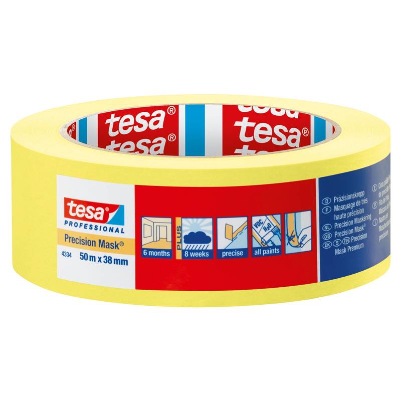 Pr&aelig;cisionstape tesa 4334 38mmx50m Afd&aelig;kningstape x 50.00 m h&aring;ndrulle