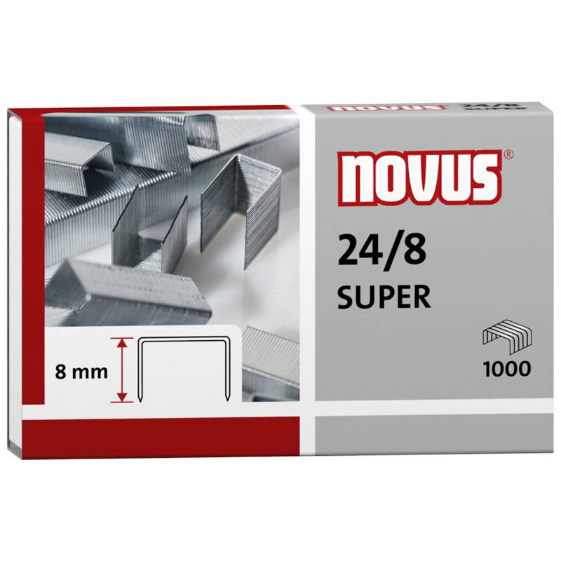 H&aelig;fteklamme Novus re+new 24/8 Super 1000st/pk