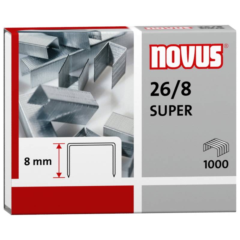 H&aelig;fteklamme Novus re+new 26/8 Super 1000st/pk