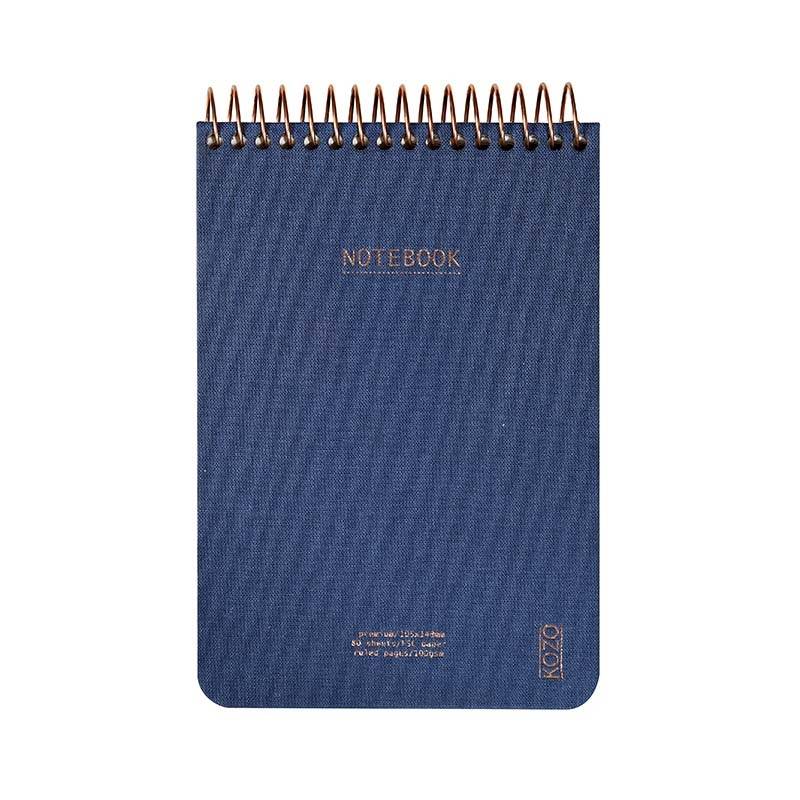 Notesbog KOZO A6 Premium Navy linieret 80 sider 100g