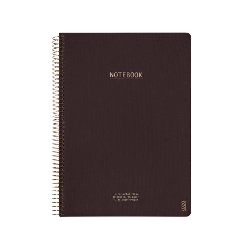 Notesbog KOZO A4 Premium Coffee linieret 80 sider 100g
