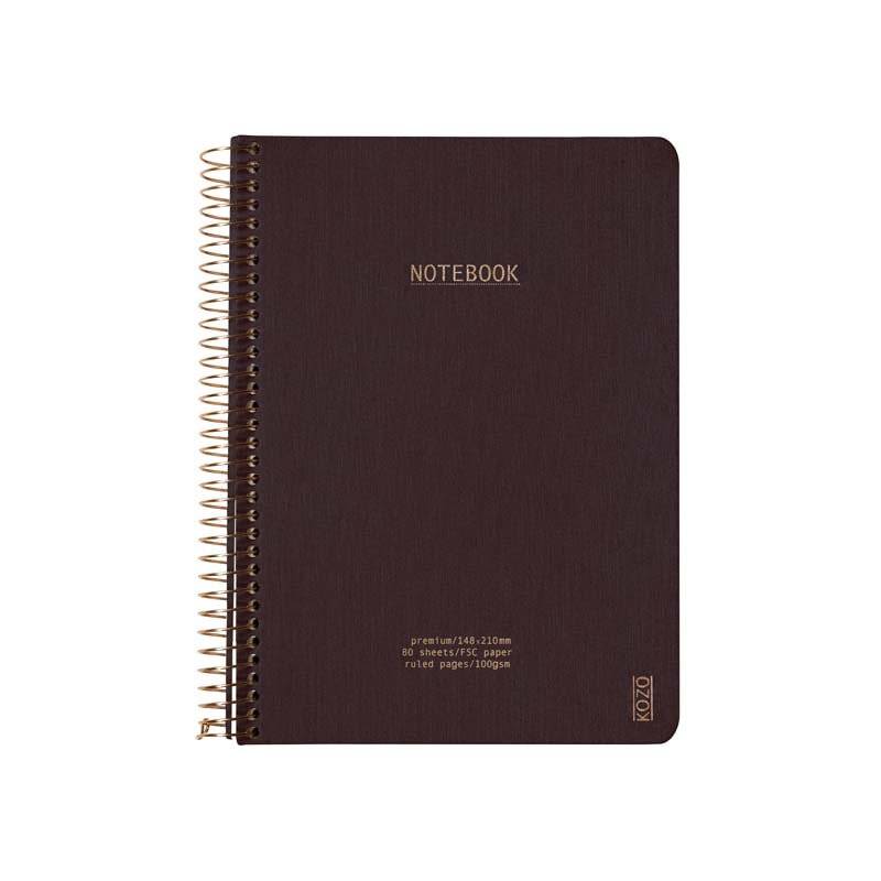 Notesbog KOZO A5 Premium Coffee linieret 80 sider 100g