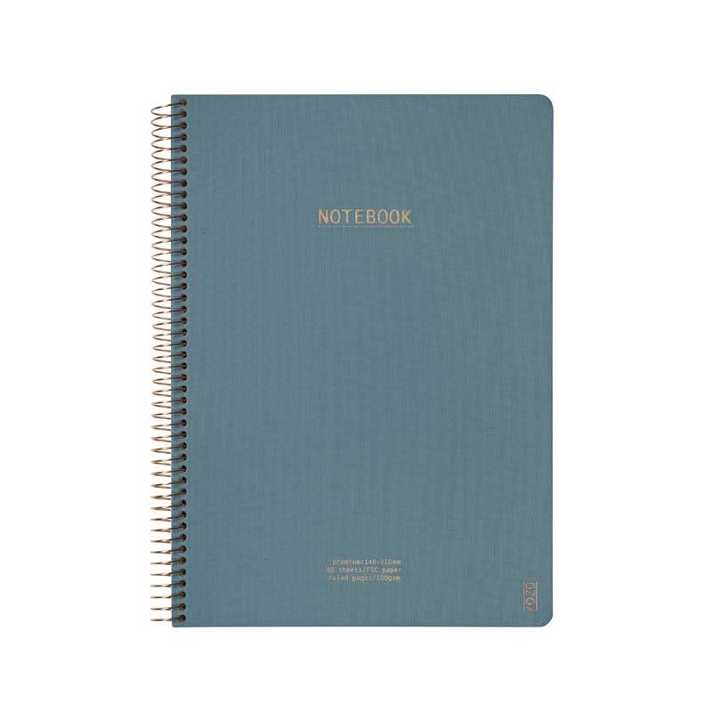 Notesbog KOZO A4 Premium Steel bl&aring; linieret 80 sider 100g