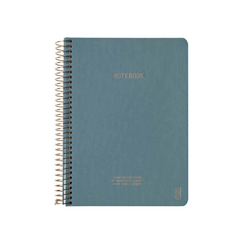 Notesbog KOZO A5 Premium Steel bl&aring; linieret 80 sider 100g