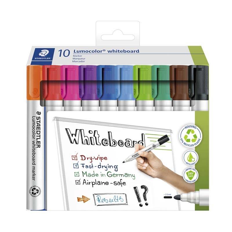 Whiteboardmarker Lumocolor 351 ass. rund 10stk/s&aelig;t