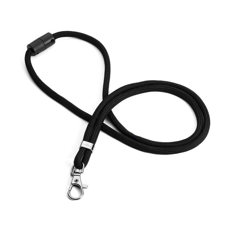 Halsb&aring;nd Durable rPET med karabinhage & sikkerhedsl&aring;s l&aelig;ngde 46cm sort