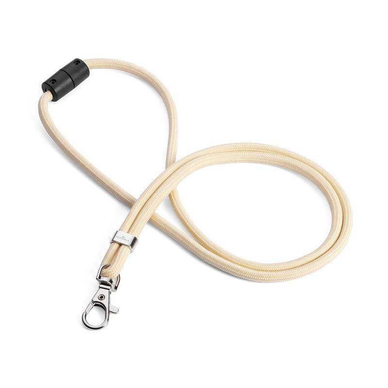 Halsb&aring;nd Durable rPET med karabinhage & sikkerhedsl&aring;s l&aelig;ngde 46cm beig