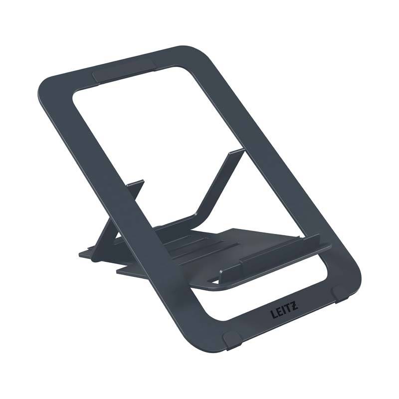 Laptop riser Leitz Ergo aluminium ultraflat m&oslash;rkegr&aring;